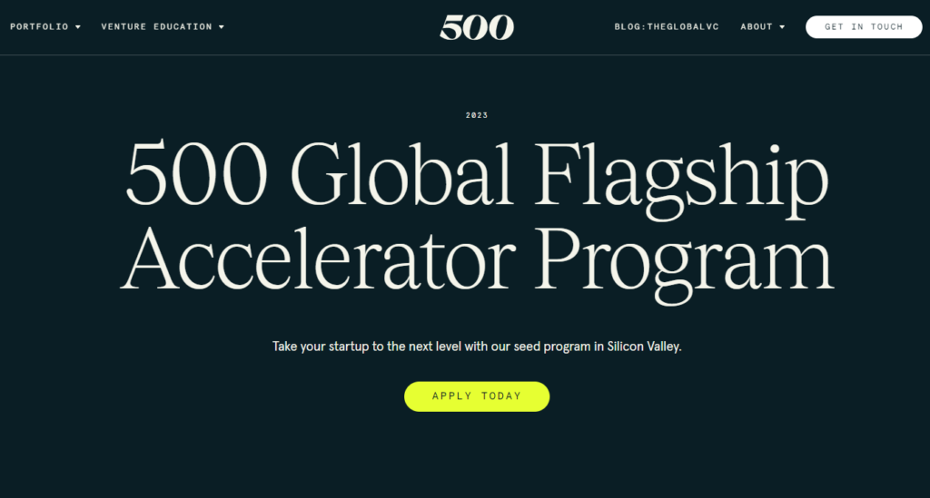 500 Global Flagship Accelerator Program